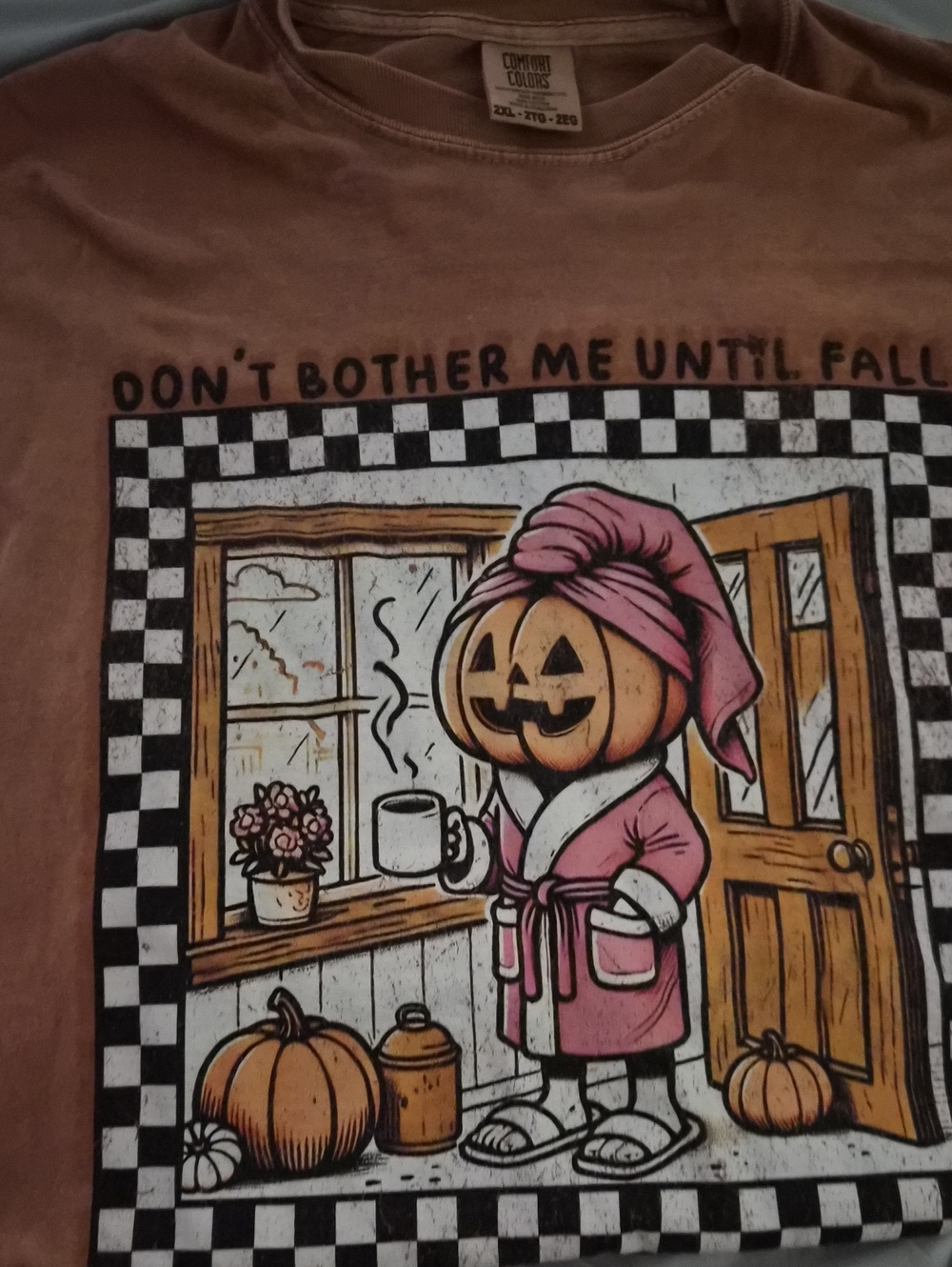 Comfort Colors Brown Pumpkin Head Graphic Tee